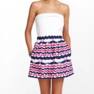 NWT Lilly Pulitzer ESMERALDA DRESS in RESORT WHITE WHALES TAILS
